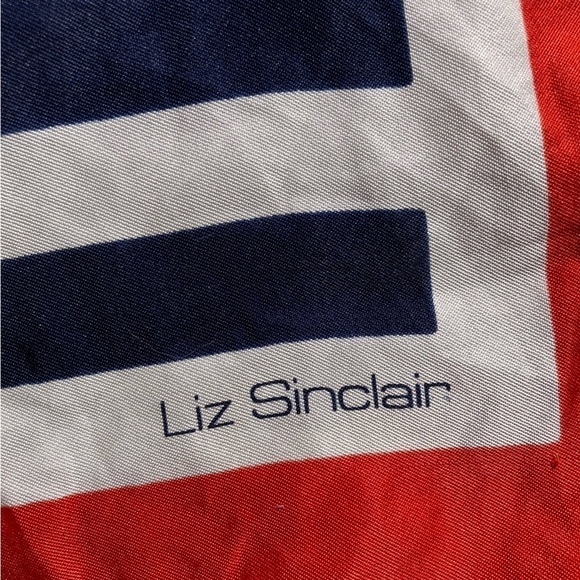 Liz Sinclair Red White Blue Rope Lasso Handkerchief One Size Made in Italy Light - Picture 6 of 10